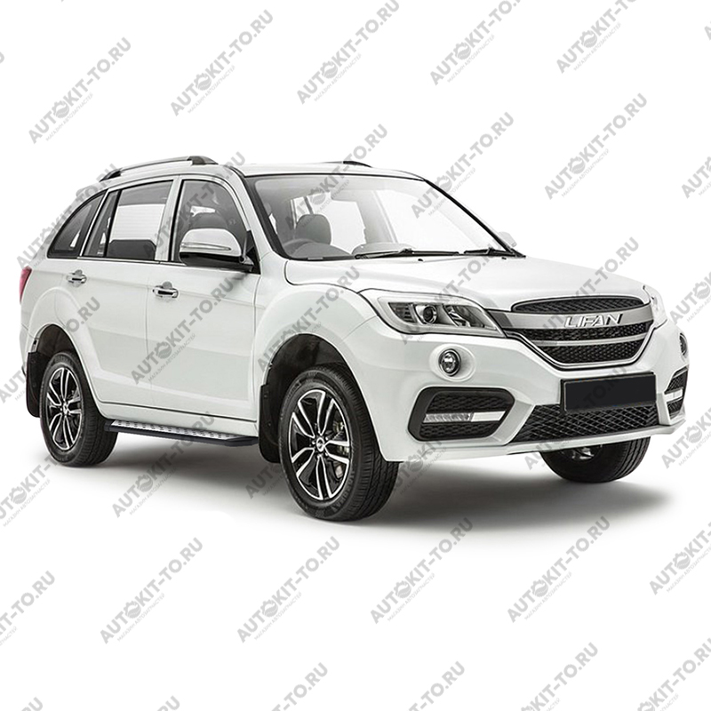 Пороги алюминиевые "БМВ стиль" для Lifan X60 2016+